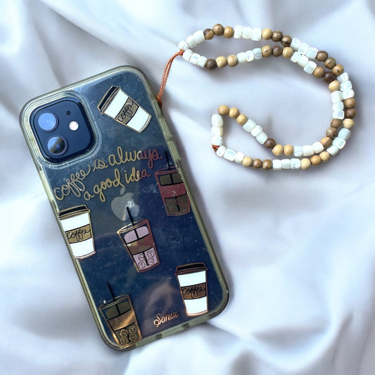 Sad Beige Phone Charm Wristlet